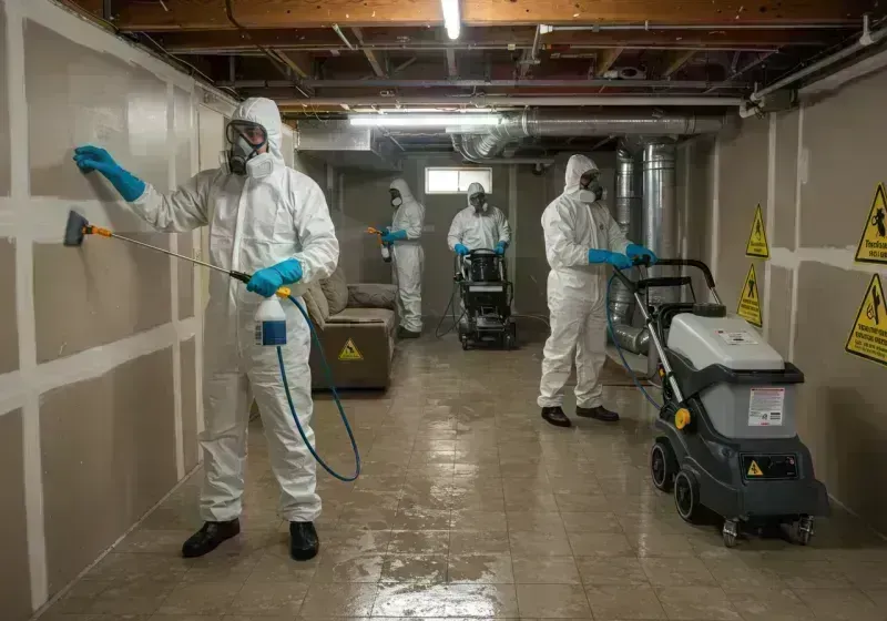 Basement Moisture Removal and Structural Drying process in Midland County, TX